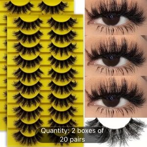 20 pairs Fierce and Flawless bold fluffy eyelashes